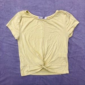 Mandee Yellow Twist Front Top Size S